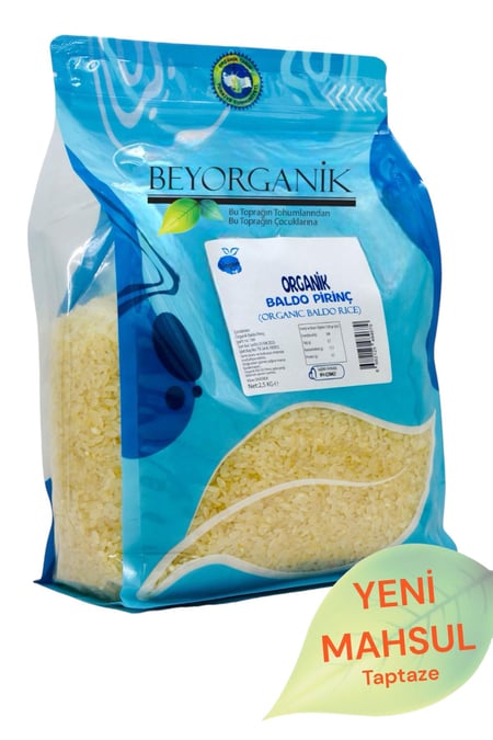 Organik Pirinç Baldo 2,5kg (PESTİSİT VE AFLATOKSİN ANALİZLİ) görseli.