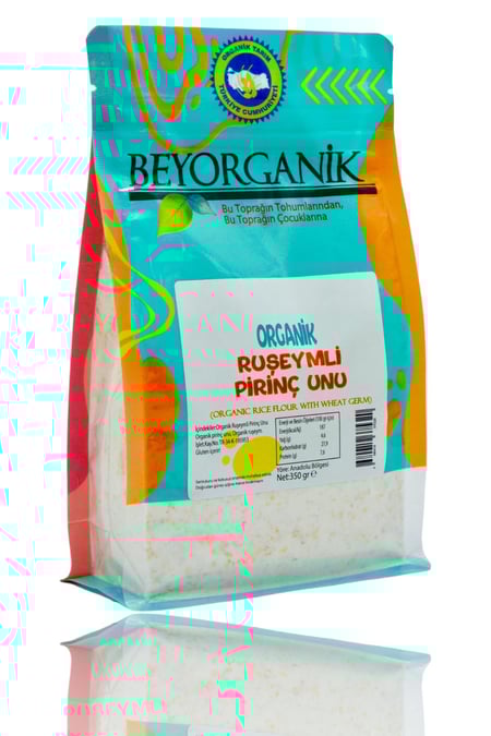 Organik Pirinç Unu Ruşeymli 350gr +8ay (Pestisit ve Aflatoksin Analizli) görseli.