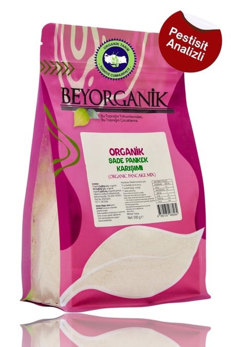 Organik Sade Pankek karışımı 500gr (PESTİSİT VE AFLATOKSİN ANALİZLİ)
görseli.