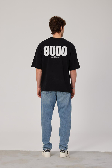 9000 Rakam Baskılı Siyah Tshirt