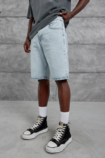 Açık Mavi Mb Oversize Kot Şort