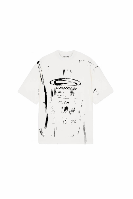 Beyaz Admired Baskılı Oversize Tshirt