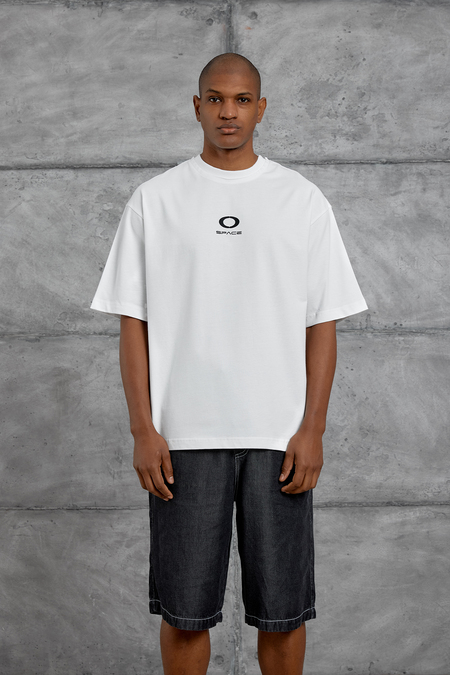 Beyaz ARKA 10 BASKILI OVERSIZE TSHIRT