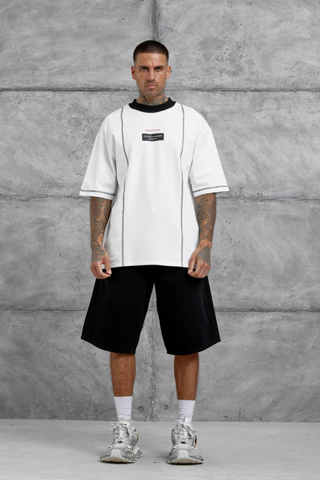 Beyaz Dont Cry Baskılı Oversize Tshirt