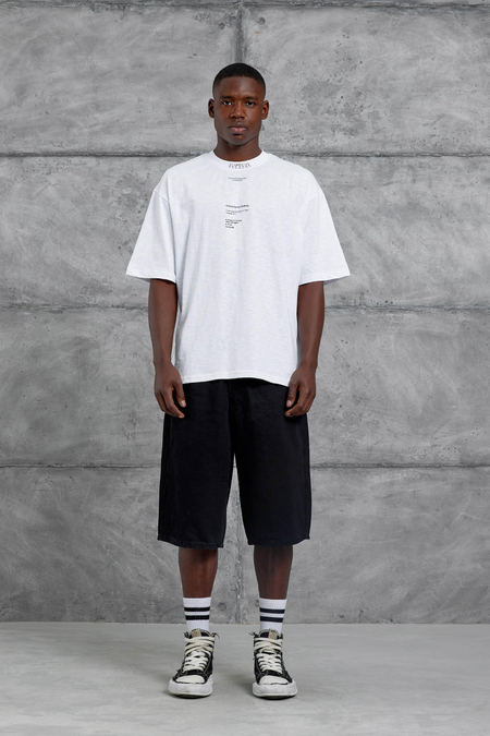 Beyaz Yakada Rakam Baskılı Oversize Tshirt