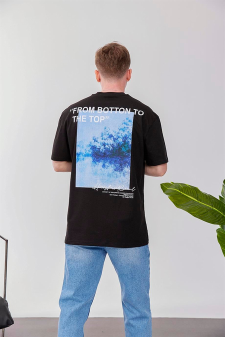 From Botton To The Top Siyah Tshirt