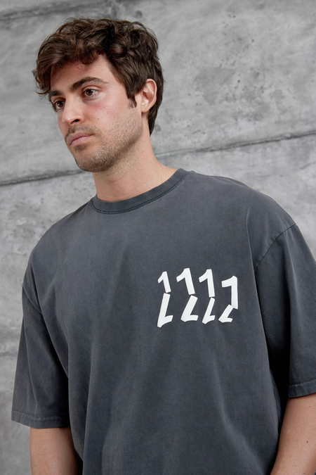 Füme 1111 Yazılı Yıkamalı Oversize Tshirt