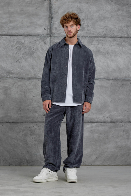 Füme 251 Kadife Oversize Gömlek ve Pantalon Takım