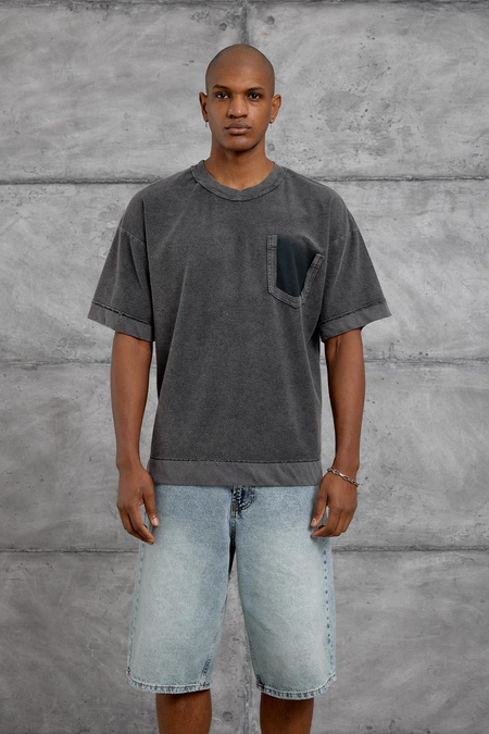 Füme CEP DETAYLI YIKAMALI OVERSIZE TSHIRT