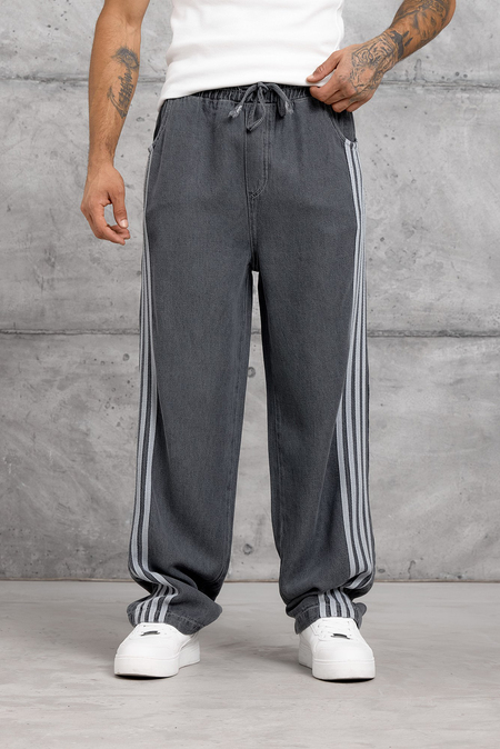 Füme DENIM ÇİZGİLİ BAGGY JEAN