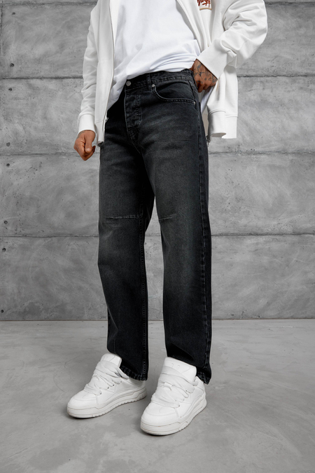 Füme MB DİZDE DETAYLI BAGGY JEAN
