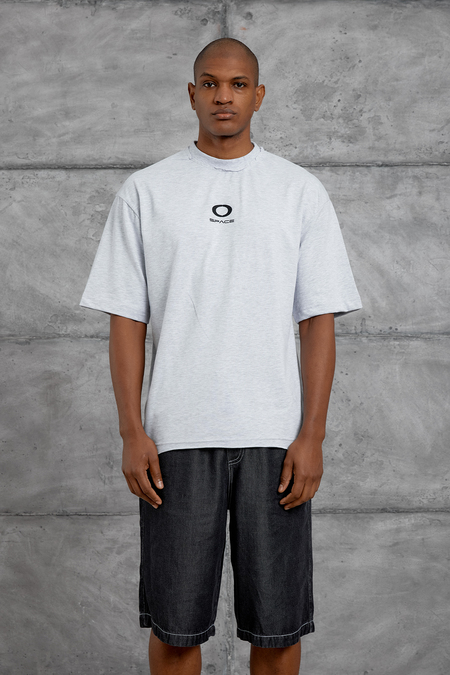 Gri ARKA 10 BASKILI OVERSIZE TSHIRT