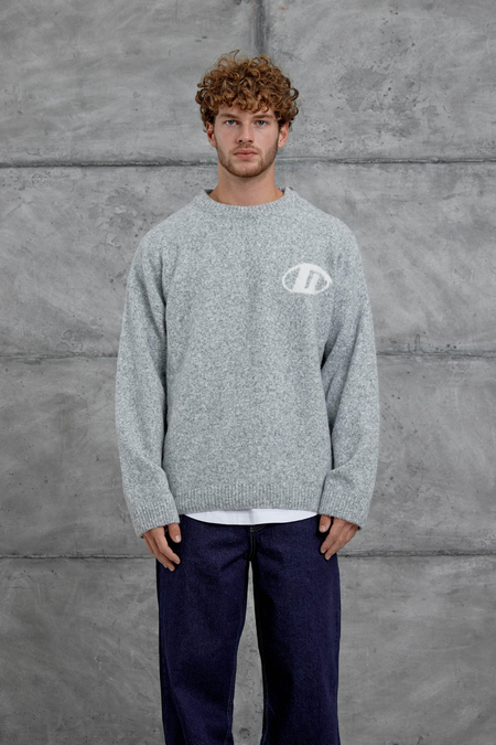 Gri Gst Bisiklet Yaka Oversize Triko