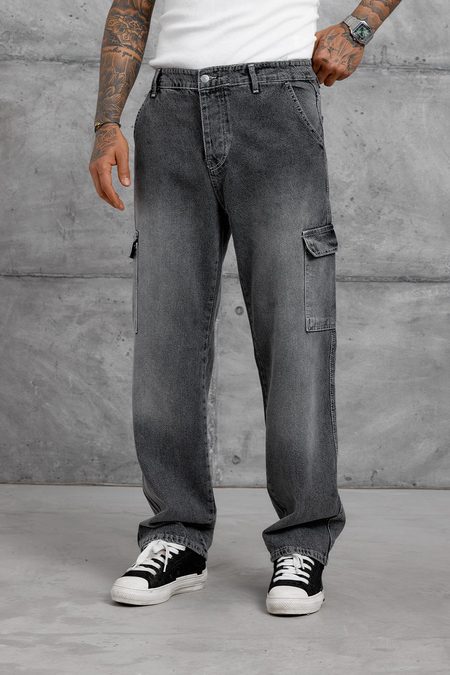 Gri Kp Kargo Baggy Jean