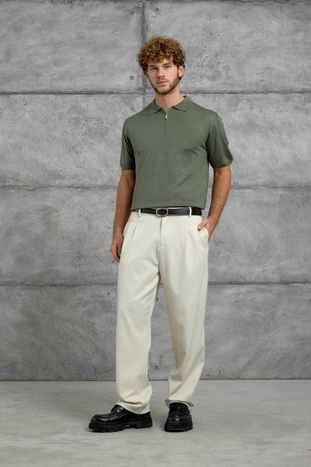 Haki DP FERMUARLI POLO TSHIRT