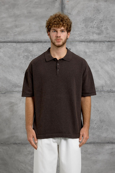 Kahverengi DP YAKA DÜĞME POLO TSHIRT