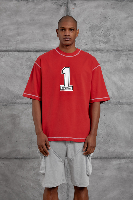 Kırmızı 1 BASKILI OVERSIZE TSHIRT
