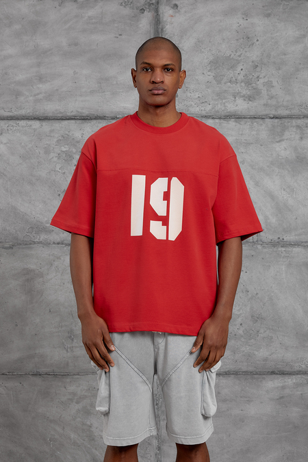 Kırmızı 19 BASKILI OVERSIZE TSHIRT