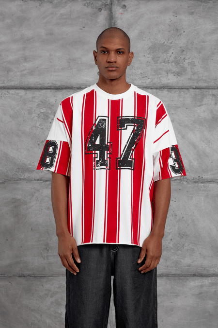 Kırmızı 47 BASKI OVERSIZE TSHIRT