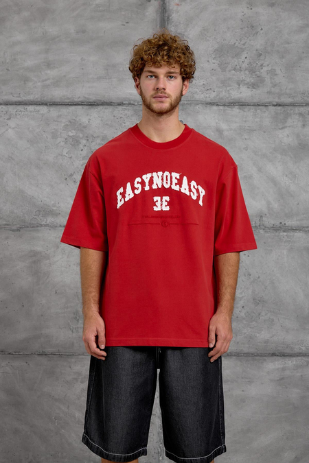 Kırmızı EASY BASKI OVERSIZE TSHIRT