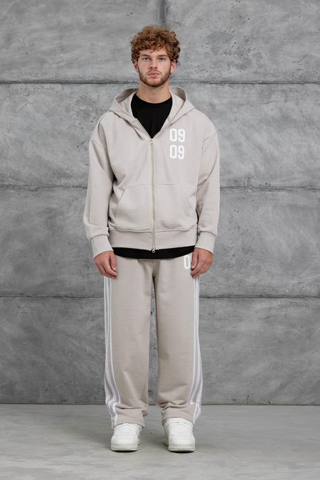 Krem 0909 Baskılı Oversize Eşofman Takımı