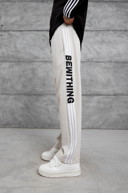 Krem Bewithing Yazılı Baggy Kalıp Eşofman Altı