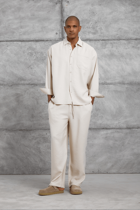Krem NMRC MODAL KUMAŞ OVERSIZE  TAKIM