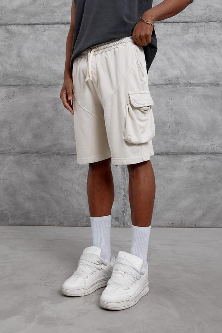 Krem YIKAMALI KARGO CEP OVERSIZE SORT