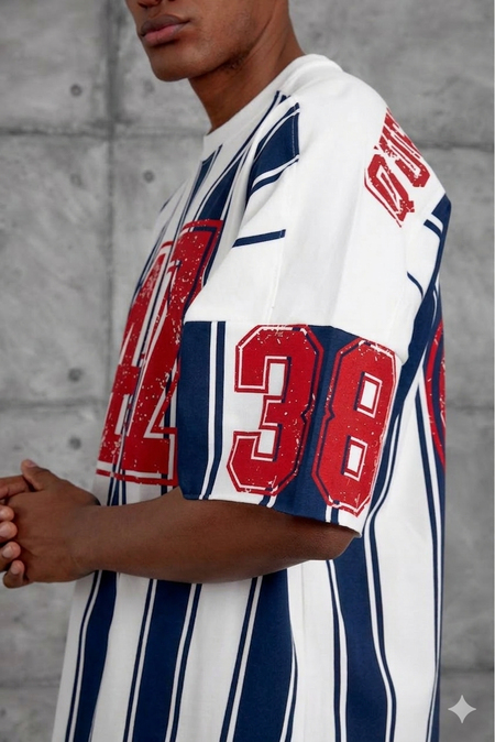 Lacivert 47 BASKI OVERSIZE TSHIRT