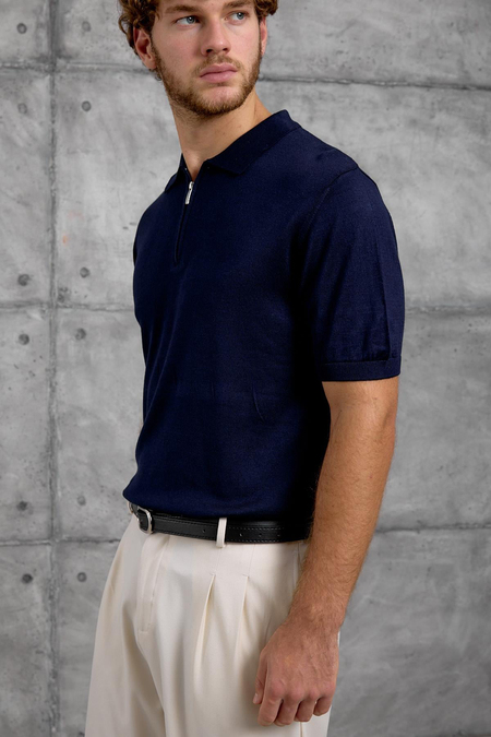 Lacivert DP FERMUARLI POLO TSHIRT