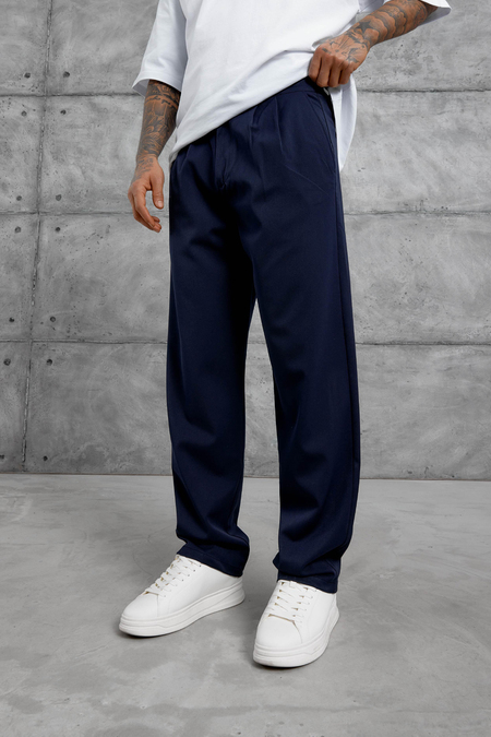 Lacivert Gst Kumaş Baggy Pantolon