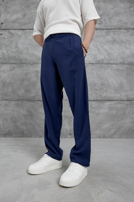 Lacivert Kp Duble Kumaş Baggy Pantolon