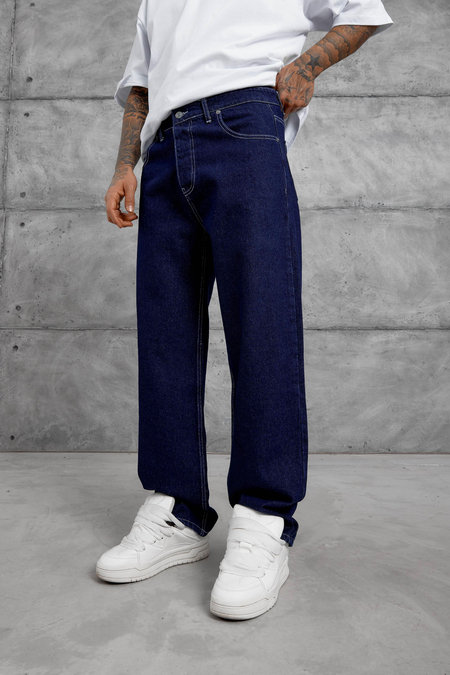 Lacivert MB DİKİŞ DETAYLI BAGGY JEAN