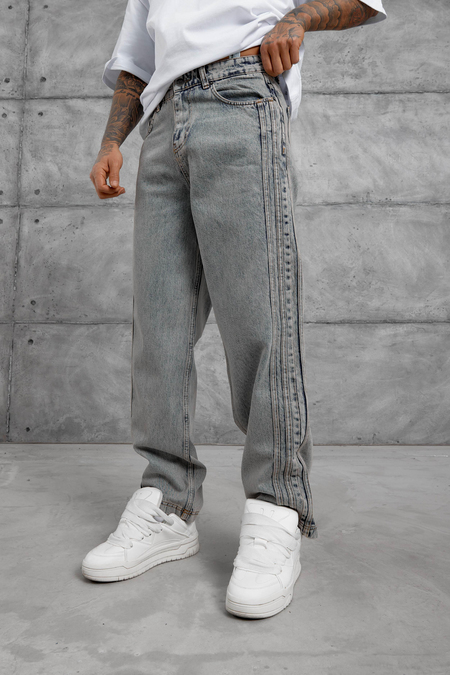 Lacivert MMX YANI DETAYLI BAGGY JEAN