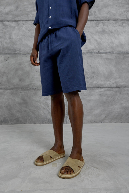 Lacivert Müslin Basic Şort