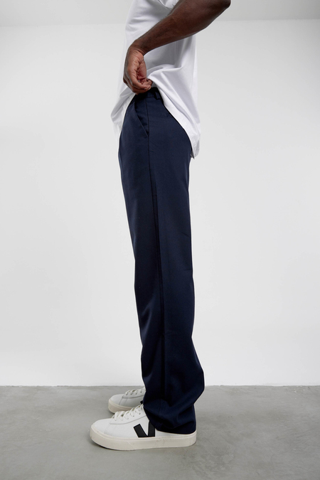 Lacivert YP-PAN24066 Kumaş Baggy Pantolon