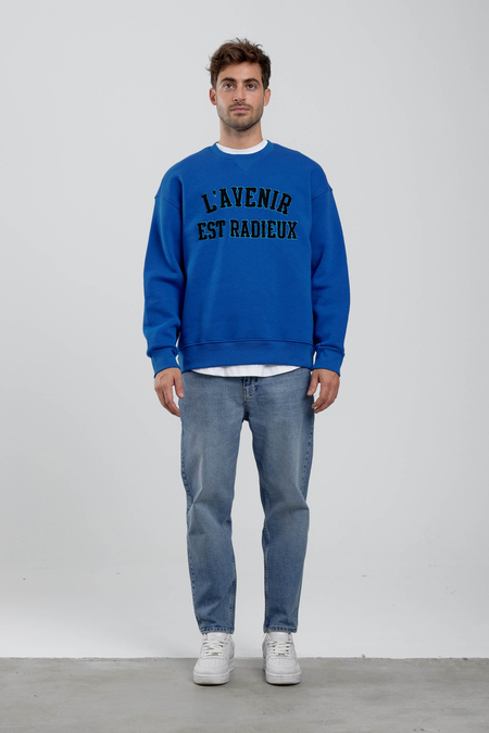 Lavenir Yazılı Mavi Sweatshirt