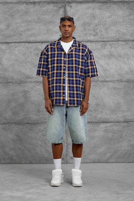 Mavi 6 BASKILI OVERSIZE GOMLEK