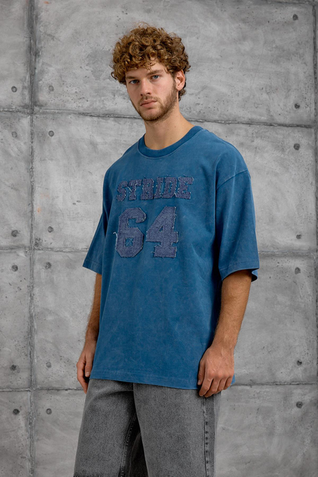 Mavi 64 HARF BASKI YIKAMALI OVERSIZE TSHIRT