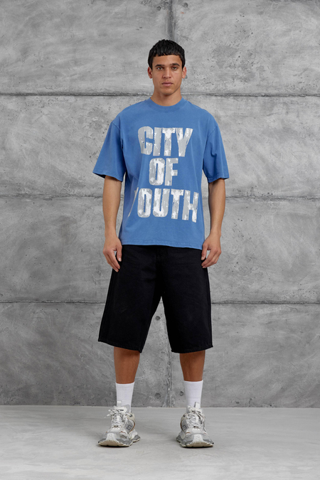 Mavi City Of Youth Baskılı OVersize Tshirt