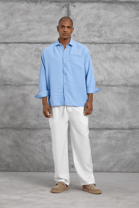 Mavi MODAL KUMAŞ OVERSIZE GÖMLEK
