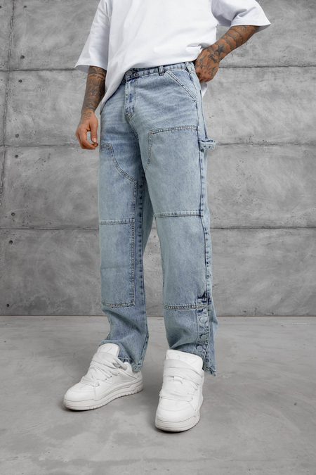 Mavi PAÇA DÜĞMELİ BAGGY KALIP JEAN