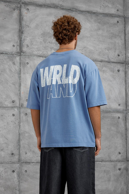 Mavi SEA BASKI YIKAMALI OVERSIZE TSHIRT