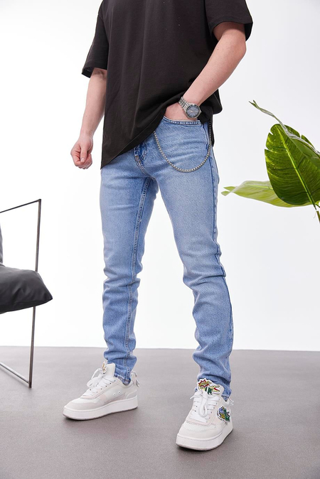 Nomarc 6119 Slim Zincirli Buz Mavisi Jean