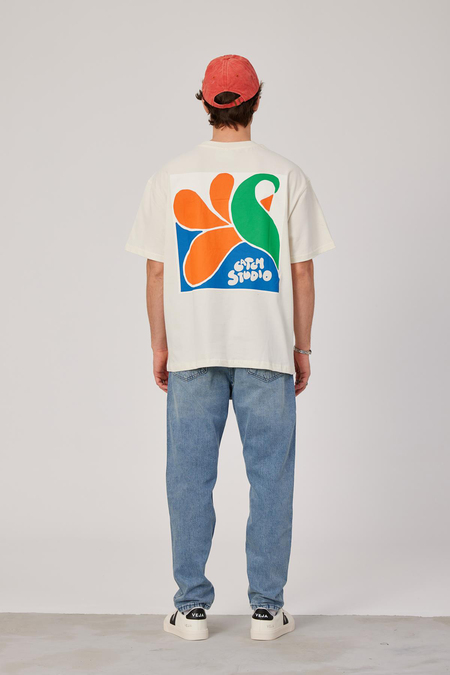 Renkli Baskılı Ekru Tshirt