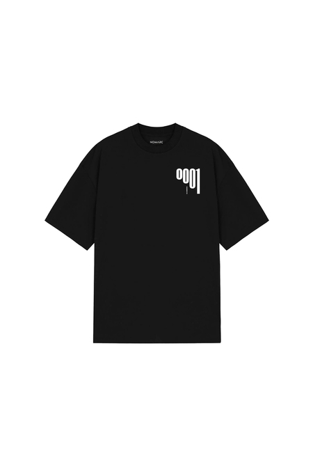 Siyah 0001 Yazılı Oversize Tshirt
