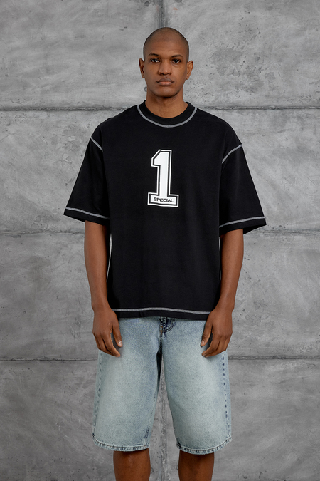 Siyah 1 BASKILI OVERSIZE TSHIRT