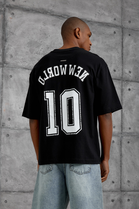 Siyah 10 BASKILI OVERSIZE TSHIRT