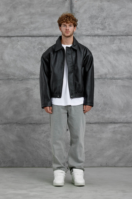 Siyah Nmrc Oversize Deri Ceket