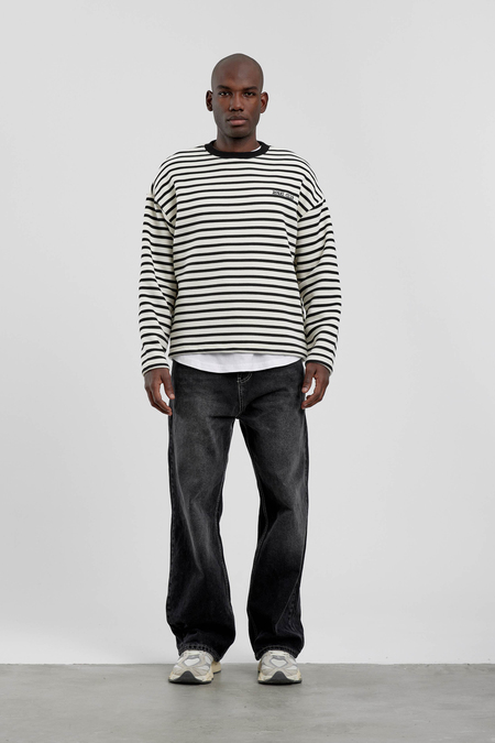 Siyah Royal Club Çizgili Sweatshirt